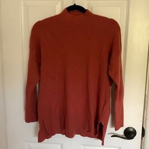 Burnt Orange Mock Turtleneck Sweater